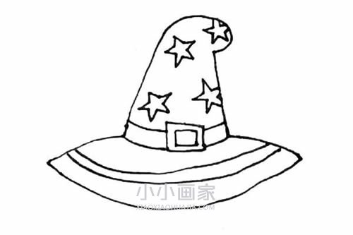 彩色女巫帽简笔画画法图片步骤步骤7