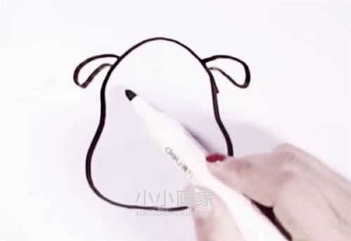 可爱小狗狗简笔画画法图片步骤步骤3