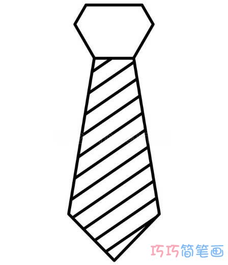 手绘父亲节礼物领带简笔画画法简单好看涂颜色步骤1