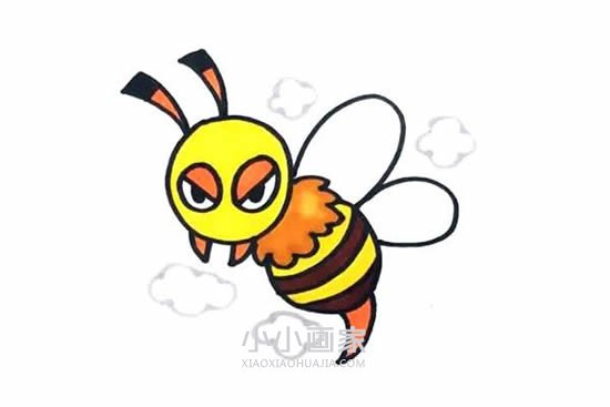 绘本故事可爱马蜂简笔画画法图片步骤