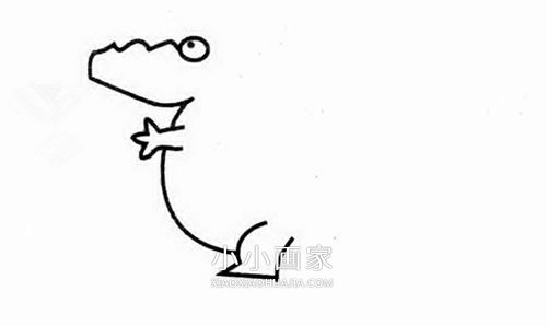 卡通鳄鱼简笔画画法图片步骤步骤2