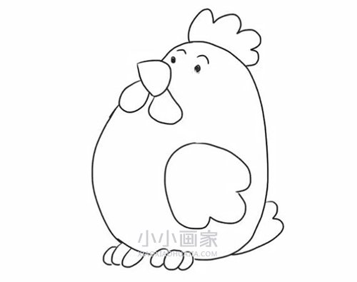 胖胖大母鸡简笔画画法图片步骤步骤1