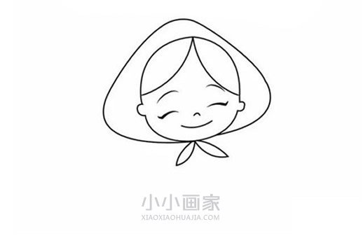 可爱小红帽简笔画画法图片步骤步骤4