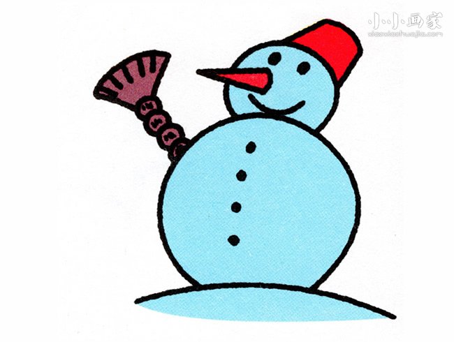 可爱雪人简笔画画法图片步骤步骤1