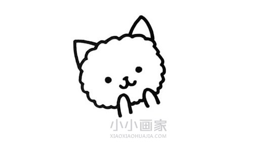 白色猫咪简笔画画法图片步骤步骤3