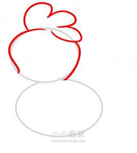 简单公鸡简笔画画法图片步骤步骤3