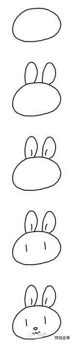 可爱卡通小白兔简笔画画法图片步骤