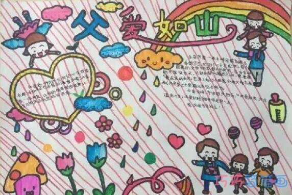 绘本故事关于父亲节快乐感恩父亲节的手抄报简笔画简单漂亮