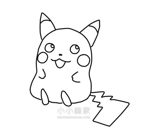 彩色皮卡丘简笔画画法图片步骤步骤12