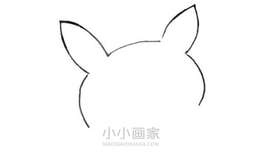 快乐的皮卡丘简笔画画法图片步骤步骤2
