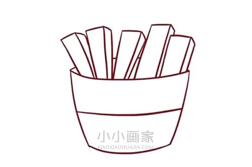 彩色薯条简笔画画法图片步骤步骤4