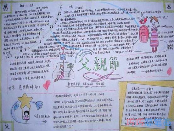 浩瀚的父爱,感恩父爱手抄报内容图片小学生步骤1