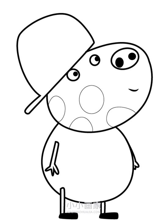 小猪佩奇小马皮特简笔画画法图片步骤步骤1