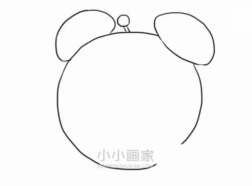 黑白闹钟简笔画画法图片步骤步骤3