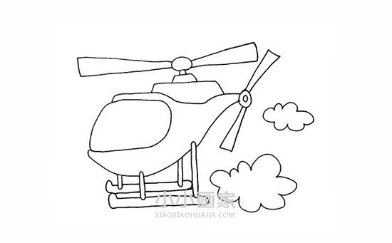 飞行的直升飞机简笔画画法图片步骤步骤11