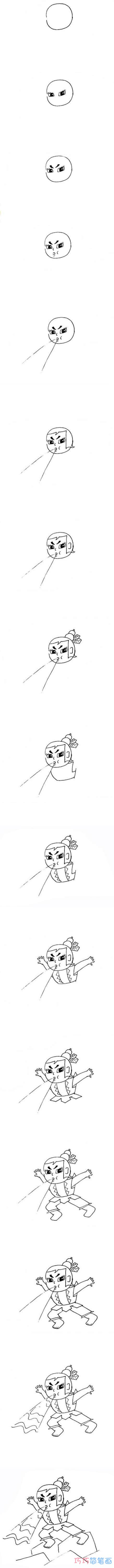 绘本故事彩色葫芦娃喷火的画法步骤图简单好看