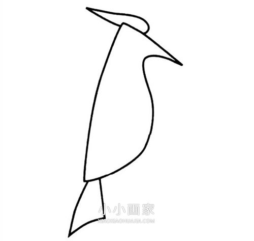 简单的啄木鸟简笔画画法图片步骤步骤3