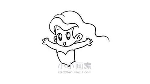彩色美人鱼简笔画画法图片步骤步骤5