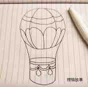 简单热气球简笔画画法图片步骤