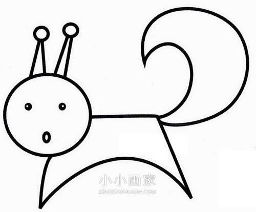 可爱松鼠简笔画画法图片步骤步骤1