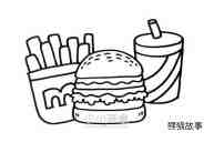 麦当劳套餐简笔画画法图片步骤步骤5
