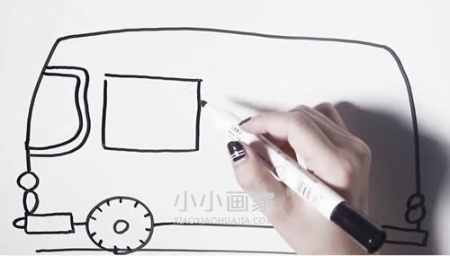小型公交车简笔画画法图片步骤步骤4