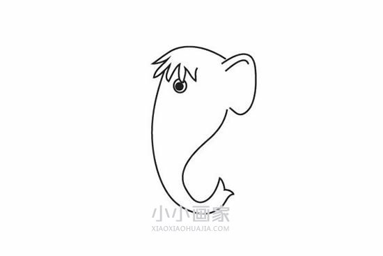 猛犸象简笔画画法图片步骤步骤3