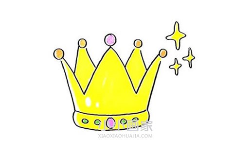 绘本故事彩色公主皇冠简笔画画法图片步骤