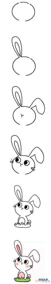中秋节玉兔简笔画画法步骤教程涂颜色步骤1