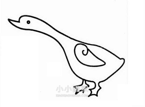 攻击姿势的鹅的简笔画画法图片步骤步骤1