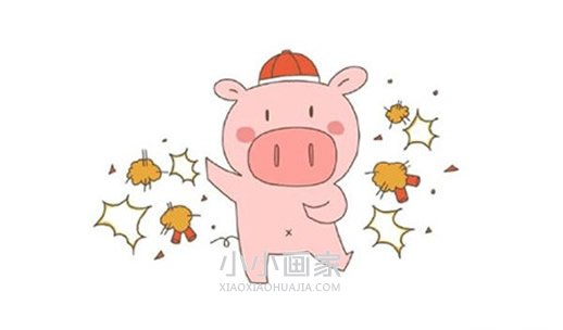 绘本故事猪年卡通小猪简笔画画法图片步骤