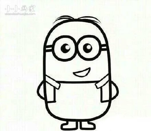 可爱彩色小黄人简笔画画法图片步骤步骤8