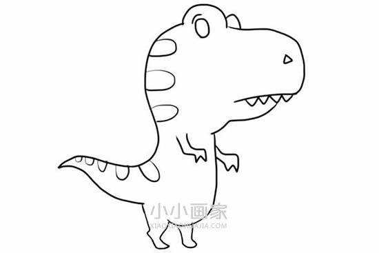 卡通可爱霸王龙简笔画画法图片步骤步骤7