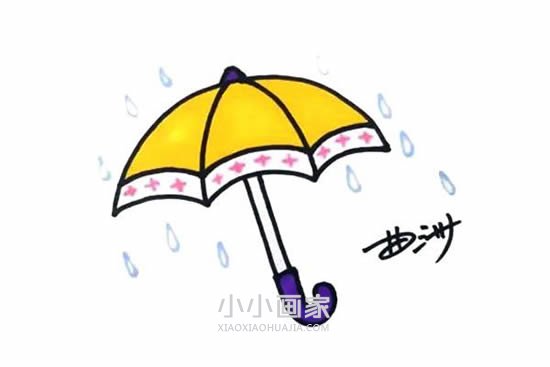 简单雨伞简笔画画法图片步骤步骤1