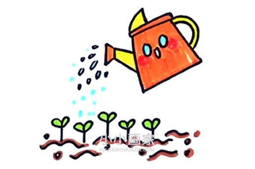 浇水简笔画画法图片步骤步骤1