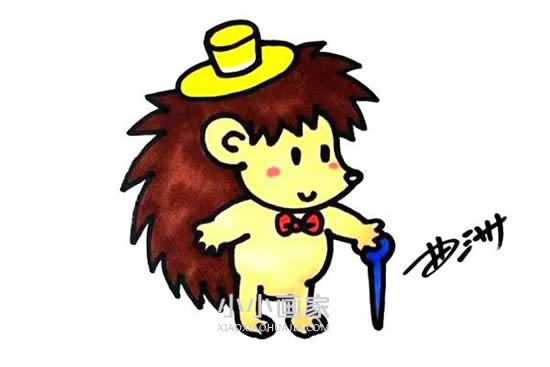 小小刺猬先生简笔画画法图片步骤步骤1