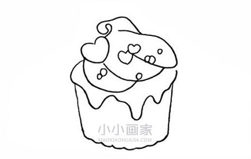 纸杯蛋糕简笔画画法图片步骤步骤4