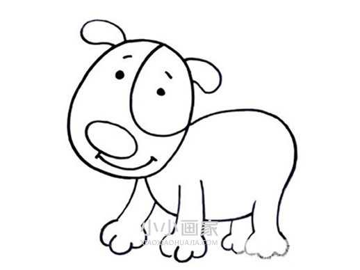 可爱小狗简笔画画法图片步骤步骤3