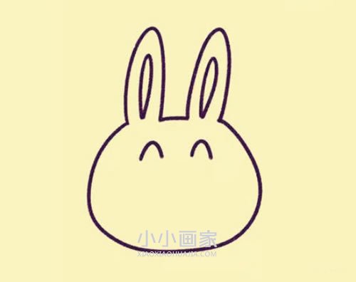 快乐卡通小白兔简笔画画法图片步骤步骤3