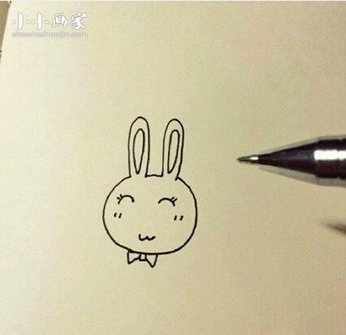 快乐的小兔子简笔画画法图片步骤步骤6