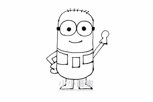 帅气小黄人简笔画画法图片步骤步骤7