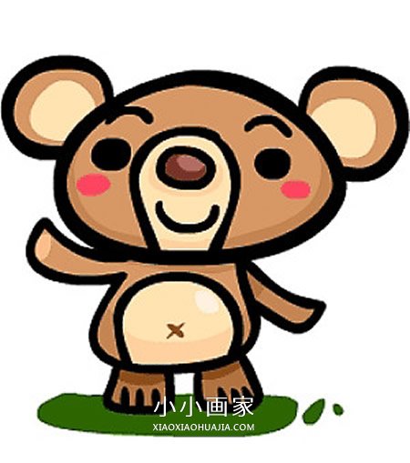 可爱卡通小熊简笔画画法图片步骤步骤1
