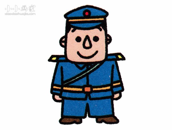 警察叔叔简笔画画法图片步骤步骤1