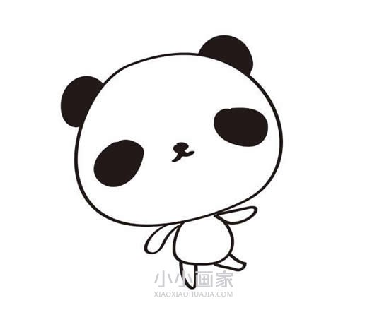 表演杂耍的大熊猫简笔画画法图片步骤步骤5