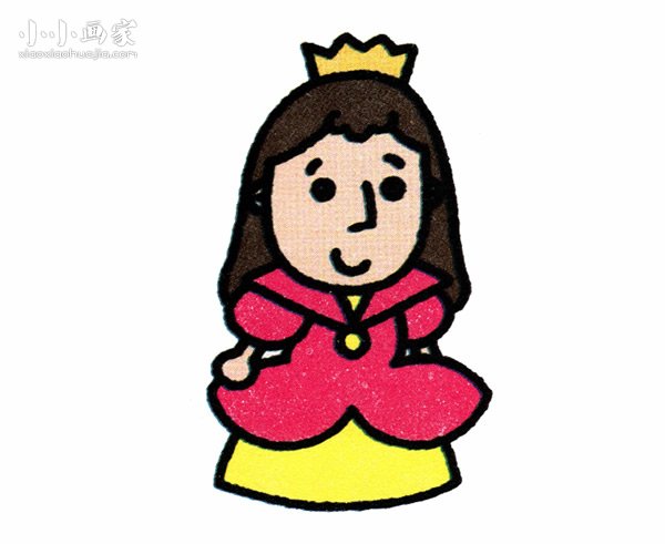 彩色公主简笔画画法图片步骤步骤1