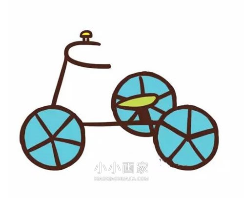 儿童三轮自行车的简笔画画法图片步骤