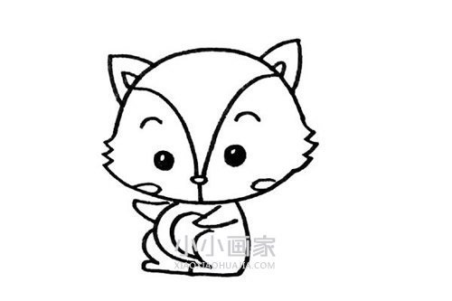 呆萌小松鼠简笔画画法图片步骤步骤6