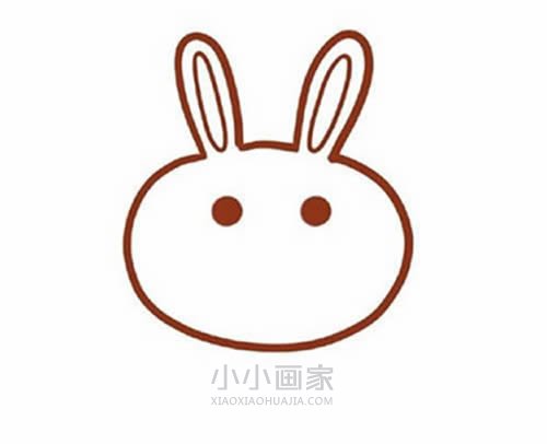 吃胡萝卜的卡通小兔简笔画画法图片步骤步骤3