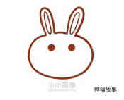 吃胡萝卜的卡通小兔简笔画画法图片步骤步骤3