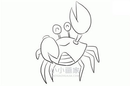 绘本故事开心螃蟹简笔画画法图片步骤